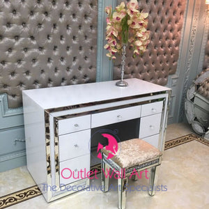 7 Draw Silver & White Atlanta Dressing Table - Outlet Wall Art