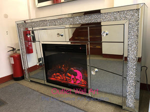 Diamond Crush Sideboard with built in fire - Outlet Wall Art
