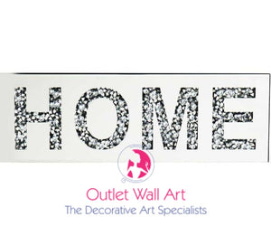 Diamond Crush Wall Plaque "Home" - Outlet Wall Art