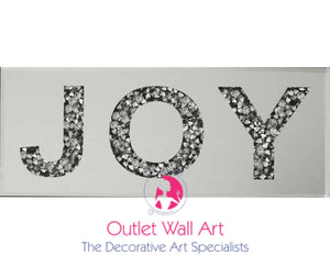 Diamond Crush Wall Plaque "Joy" - Outlet Wall Art
