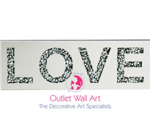 Diamond Crush Wall Plaque "Love" - Outlet Wall Art