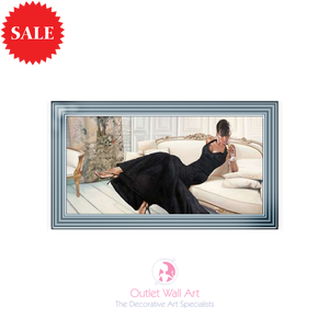 Interior Lady in a Mirror Frame 114cm x 64cm - Outlet Wall Art