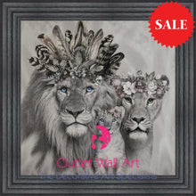 Lion King Queen & Cub Wall Art From £89 Charcoal Grey Frame / 55Cm X Art