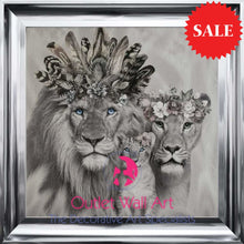 Lion King Queen & Cub Wall Art From £89 Chrome Scoop Frame / 55Cm X Art