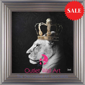 Lion Queen Wall Art size 55cm x 55cm - Outlet Wall Art