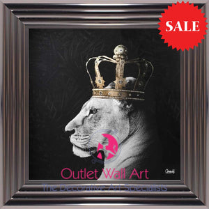 Lion Queen Wall Art size 55cm x 55cm - Outlet Wall Art