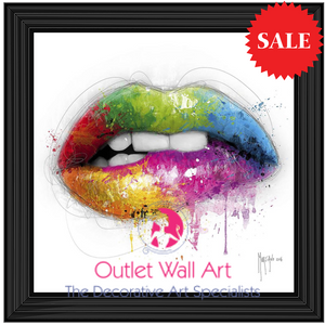 Patrice Murciano Rainbow Lips Wall Art Black Stepped Frame