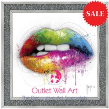 Patrice Murciano Rainbow Lips Wall Art Diamond Crush Frame