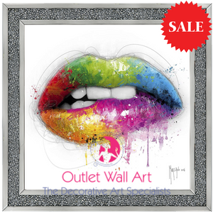 Patrice Murciano Rainbow Lips Wall Art Diamond Crush Frame