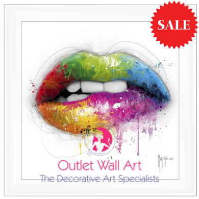 Patrice Murciano Rainbow Lips Wall Art White Scoop Frame