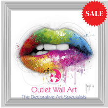 Patrice Murciano Rainbow Lips Wall Art White Stepped Frame