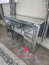 7 Drawer diamond Crush Silver Top & Border Dressing Table furniture