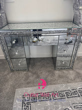 7 Draw diamond Crush Silver Top & Border Dressing Table furniture