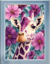 Floral Giraffe Wall Art 95cm x 75cm