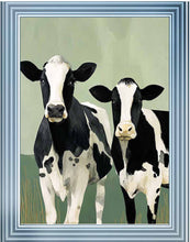 Pair of Field Cows 2 Wall Art 95cm x 75cm