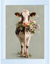 Floral Cow Wall Art 95cm x 75cm