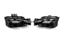 Galaxy Tech Electric Recliner Sofa Black 3+2 Set