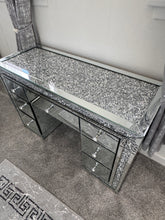 7 Draw diamond Crush Silver Top & Border Dressing Table out of stock until January 2025