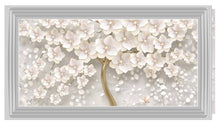 WHITE POPPY TREE 2 WALL ART 114cm x 64cm