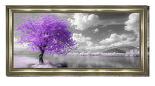 PURPLE TREE LANDSCAPE WALL ART 114cm x 64cm