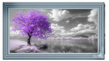 PURPLE TREE LANDSCAPE WALL ART 114cm x 64cm
