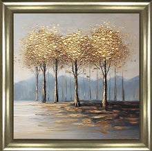 GOLD TREES WALL ART 85cm x 85cm