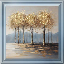 GOLD TREES WALL ART 85cm x 85cm