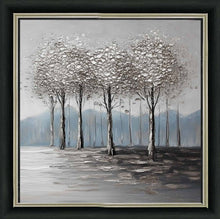MINIMALIST SILVER TREE WALL ART 85cm x 85cm