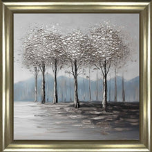 MINIMALIST SILVER TREE WALL ART 85cm x 85cm