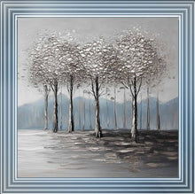 MINIMALIST SILVER TREE WALL ART 85cm x 85cm