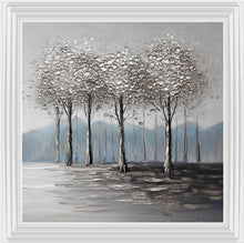 MINIMALIST SILVER TREE WALL ART 85cm x 85cm