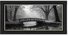 BLACK & WHITE WOODLAND BRIDGE WALL ART 114cm x 64cm