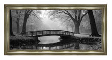BLACK & WHITE WOODLAND BRIDGE WALL ART 114cm x 64cm