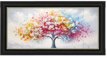 VIBRANT MULTI-COLOUR TREE WALL ART 114cm x 64cm