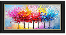 RAINBOW GROVE TREES WALL ART 114cm x 64cm