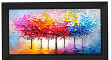 RAINBOW GROVE TREES WALL ART 114cm x 64cm