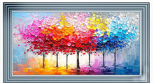 RAINBOW GROVE TREES WALL ART 114cm x 64cm