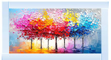 RAINBOW GROVE TREES WALL ART 114cm x 64cm