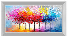 RAINBOW GROVE TREES WALL ART 114cm x 64cm
