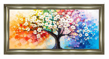 MULTI COLOUR BLOSSOM TREE WALL ART 114cm x 64cm
