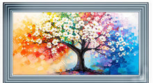 MULTI COLOUR BLOSSOM TREE WALL ART 114cm x 64cm