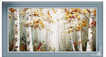 AUTUMN BIRCH FOREST WALL ART 114cm x 64cm