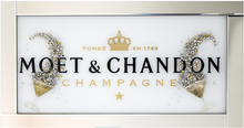 3D Moet Chandon Champagne Glasses Wall Art in a Mirror Frame