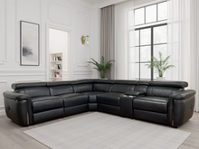 Somerville Electric Recliner Sofa Black Large Corner