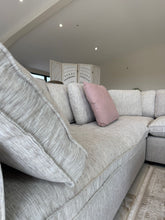 Santorini Sofa Grey Large Corner with Footstool