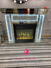 Diamond Crush led Mirrored Fire surround with fire fire surround