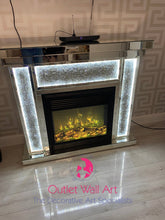 Diamond Crush led Mirrored Fire surround with fire fire surround