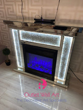 Diamond Crush led Mirrored Fire surround with fire fire surround