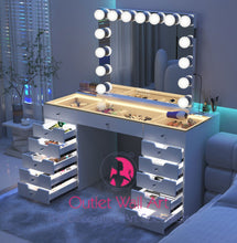 Toulouse 13 Draw Hollywood Dressing Table 150cm & Hollywood Mirror furniture