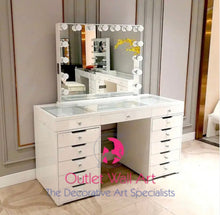 Toulouse 13 Draw Hollywood Dressing Table 150cm & Hollywood Mirror furniture